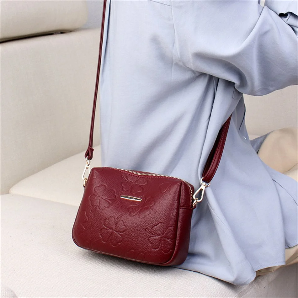Fashion Small Cross Shoulder Messenger Bag Women's Leather Coin Mobile Phone Bag Fall Mini Crossbody Bags and Purse for Women