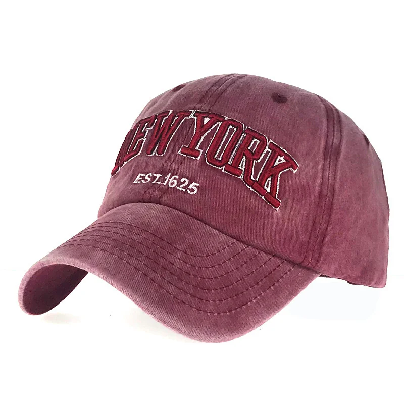 Washed cloth baseball cap with embroidery letters cap