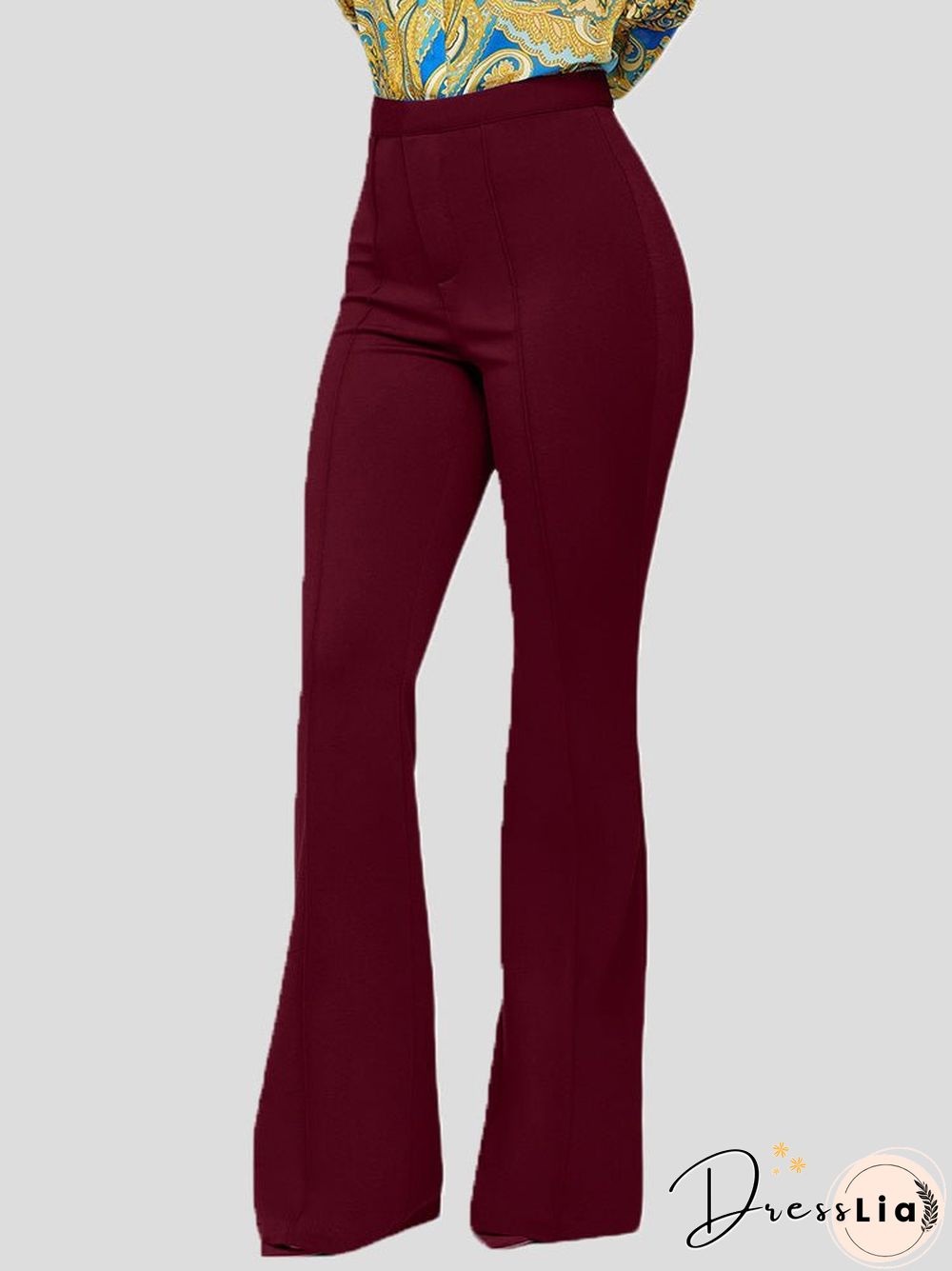 Women'S Pants Solid Slim High Waist Flared Pants