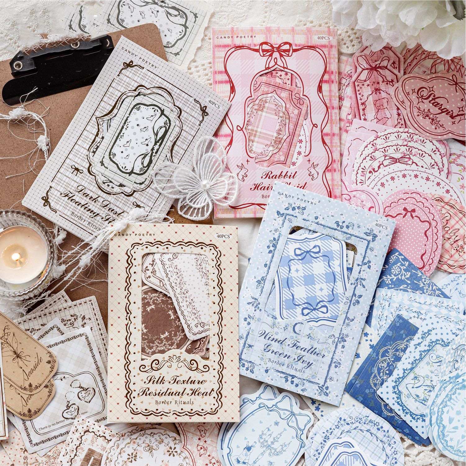 스티커 - 테두리 선물 시리즈 빈티지 레이스 테두리 라벨