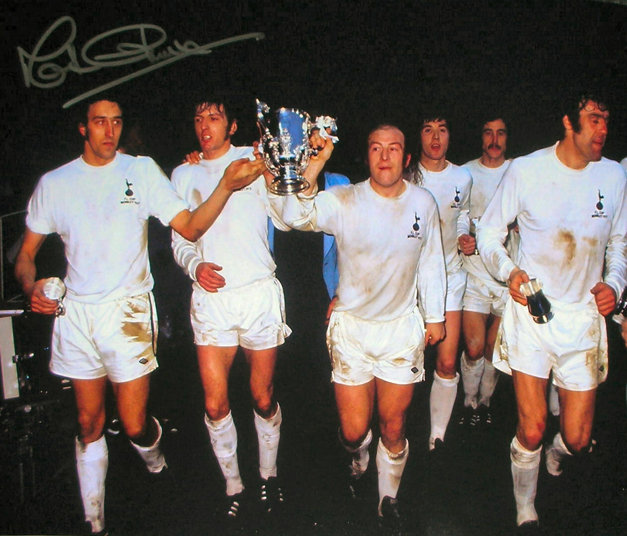 MARTIN CHIVERS SIGNED TOTTENHAM HOTSPUR LEAGUE CUP 10X8 Photo Poster painting SPURS PROOF & COA