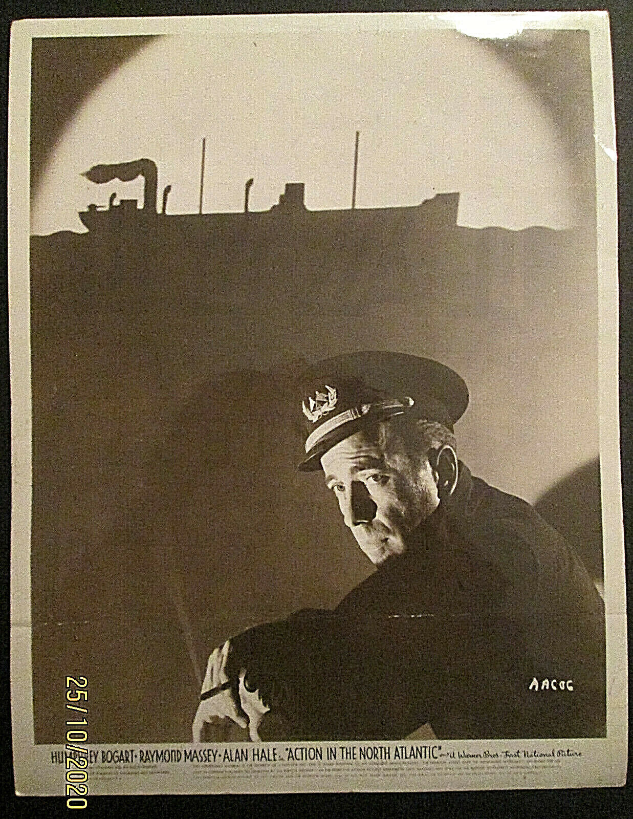 HUMPHREY BOGART:(ACTION IN THE NORTH ATLANTIC) ORIG, 1943 PUBLICITY Photo Poster painting