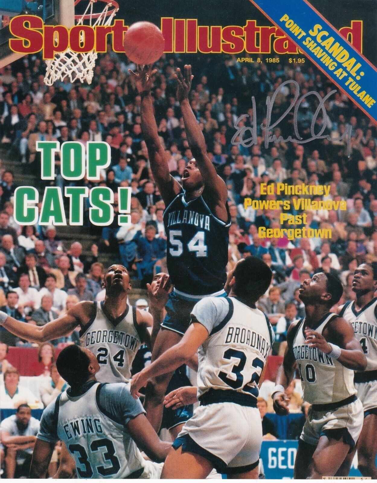 ED PINCKNEY VILLANOVA WILDCATS SPORTS ILLUSTRATED COVER SIGNED 8x10