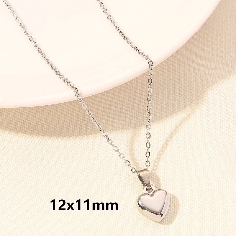 Elegant Minimalist Heart Shape 304 Stainless Steel 18K Gold Plated Plating Hollow Out Pendant Necklace