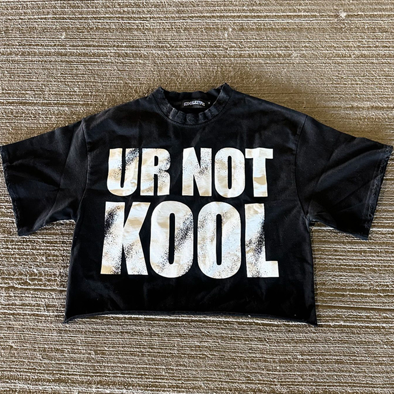 Sopula Vintage Ur Not Kool Graphic Cotton Cropped T-Shirt - SOPULA