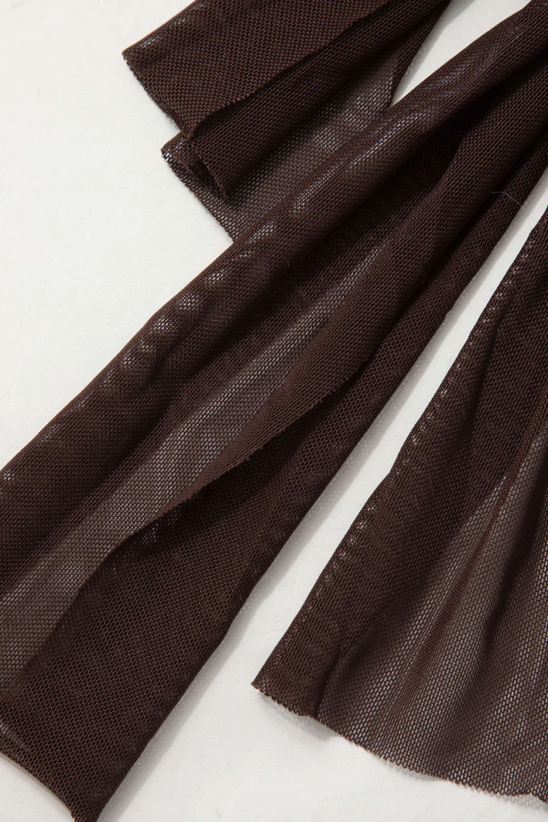 Brownm sheer mesh mini dress with bow tie