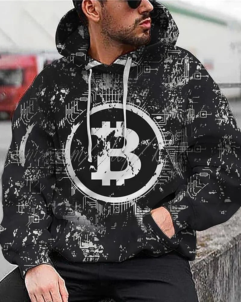 men's printed sports Hoodies