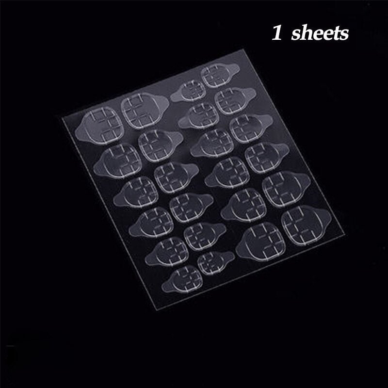 1/5/10 Sheet Fake Nails Toe Sticker Transparent Double Sided Adhesive Tapes Glue for Press On False Nail Tips  free shipping