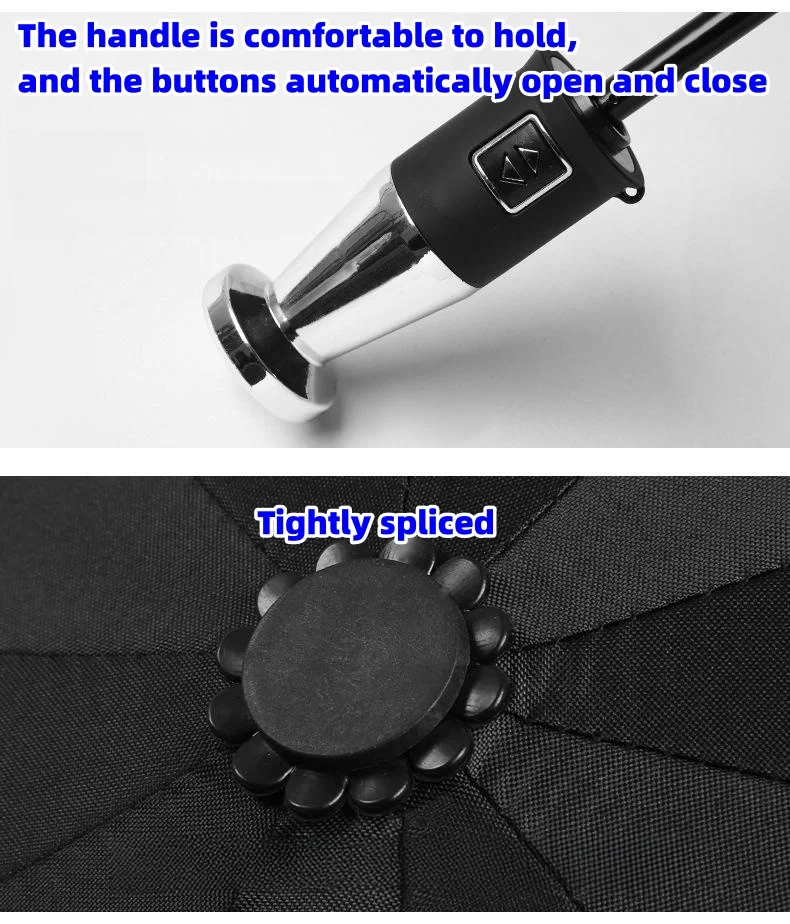 Car logo VIP business folding 10-bone black plastic umbrella