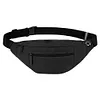 Nylon Fanny Pack Adjustable Waist Bag with Multi Pockets for Men & Women (Black)