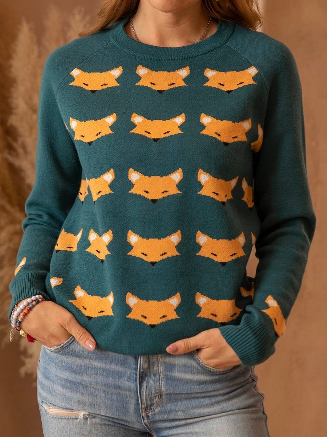 Long Sleeve Animal Casual Sweater