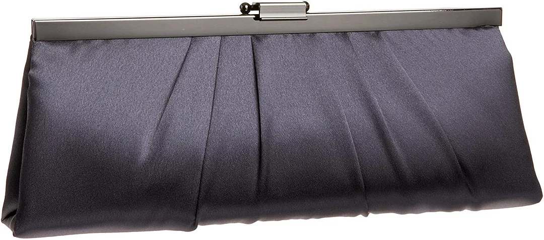 McClintock Blaire Womens Satin Frame Evening Clutch Bag Purse With Shoulder Chain Included