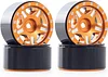 AMK 4Pcs Aluminum Alloy 1.0 Beadlock Wheels Rims LCG Couterweight for 1/24 1/18 RC Crawler AX24 TRX4M Axial SCX24 Wrangler JLU Deadbolt C10 B17 Upgrades(Black)