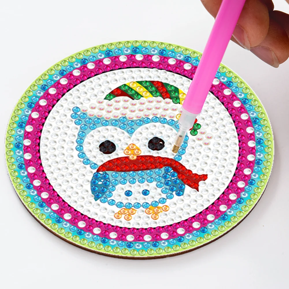 DIY Acrylic Diamond Coaster Set Animal Style (8 Piece Set 1 Rack)