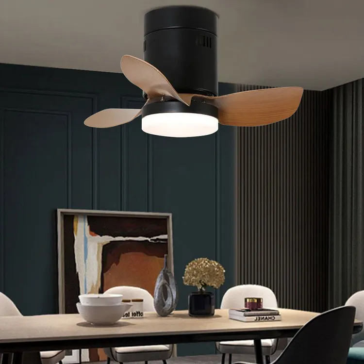 Walters 3-blade ceiling fan with lighting, black & brown, &empty;60CM