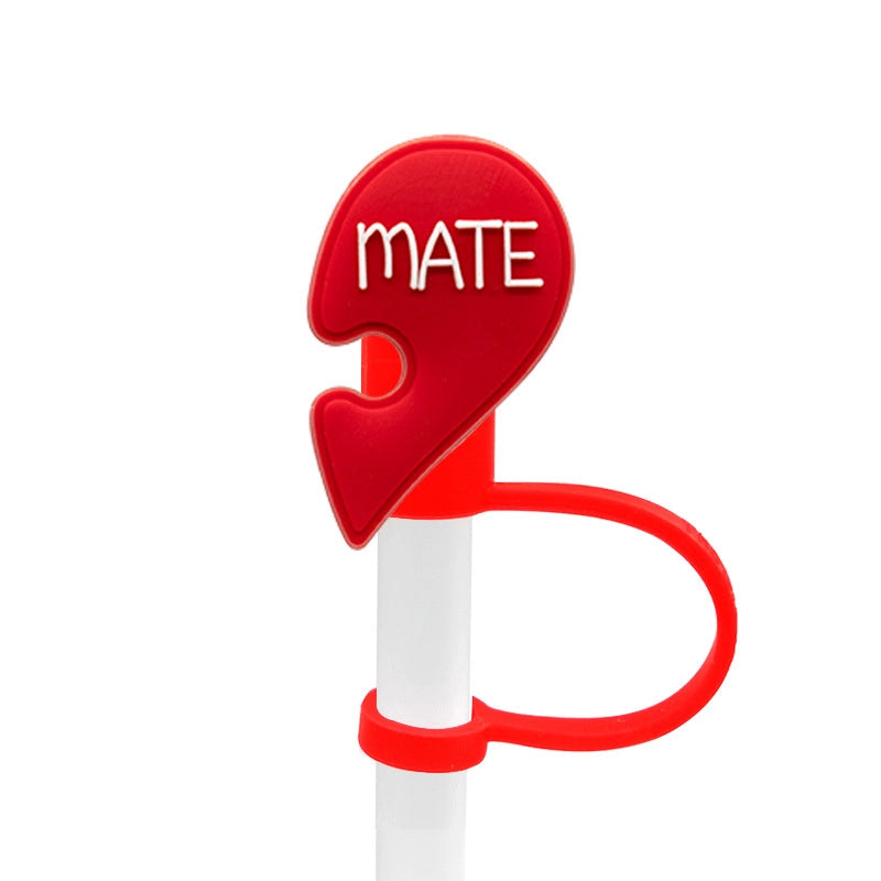 Love Cartoon Silicone Straw Cap 8-10 Straw Dust Cap Dust Cover Personalized Beverage Straw Sleeve Spot