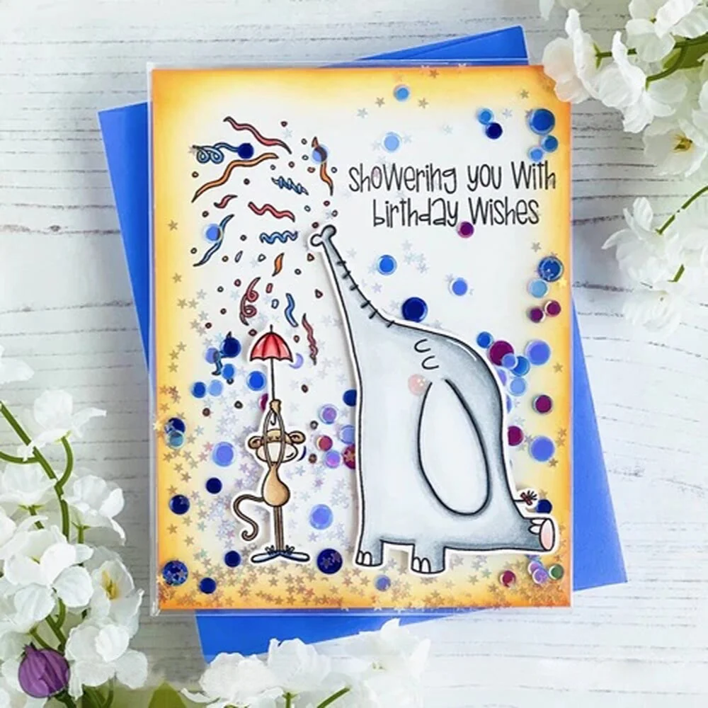 Friend Birthday Wishes Celebrate Stamps Cutting Dies Templates for DIY Scrapbooking Album Transparent Silicone Decorative Stamps