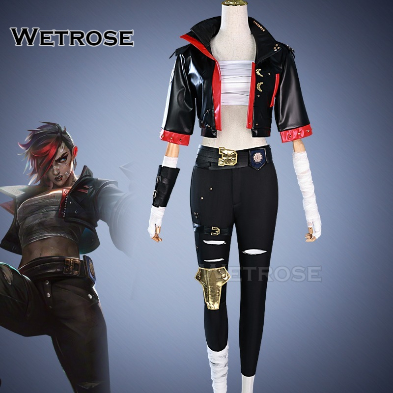 [Wetrose] In Stock LOL Arcane S2 Violet Black Jacket Outfit Cosplay Costume