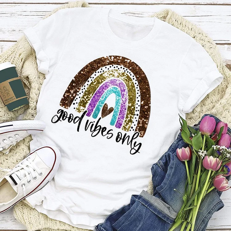 Rainbow illustration  T-shirt Tee --Annaletters