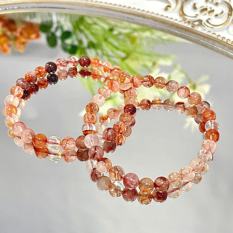 Red Fire Quartz Hematoid Bracelet 6mm/8mm