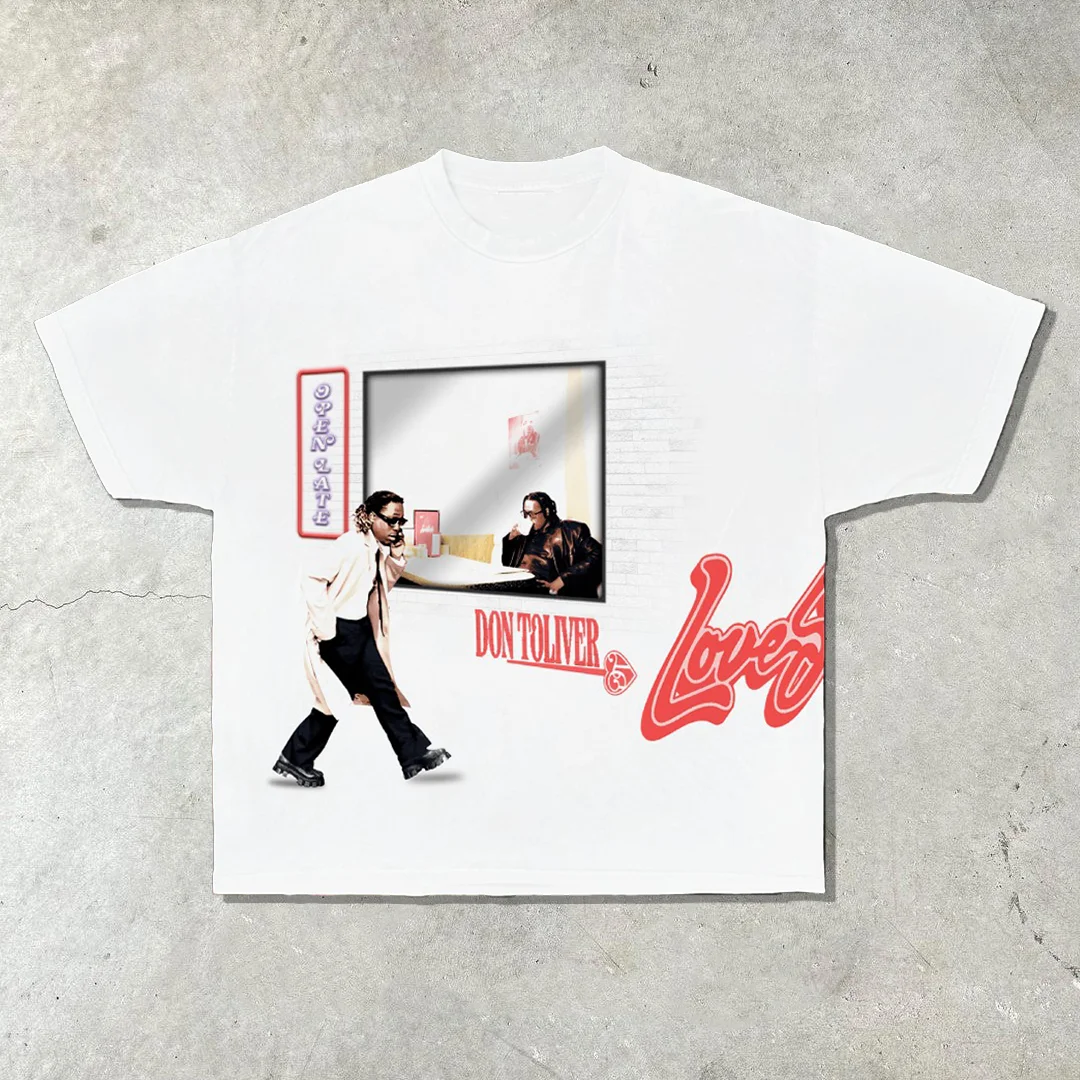 Rap star street print T-shirt