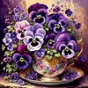 (Framed)Diamond Painting -DIY Round Drill Bouquet in a Glass with Frame(25x25cm)