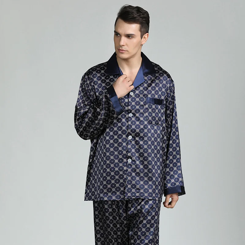Men's Printed Silk Pajamas