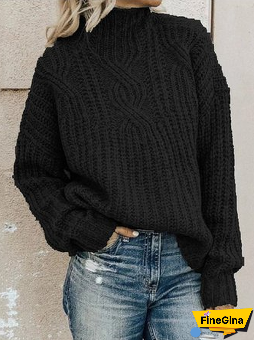 High Neck Loosen Casual Sweater