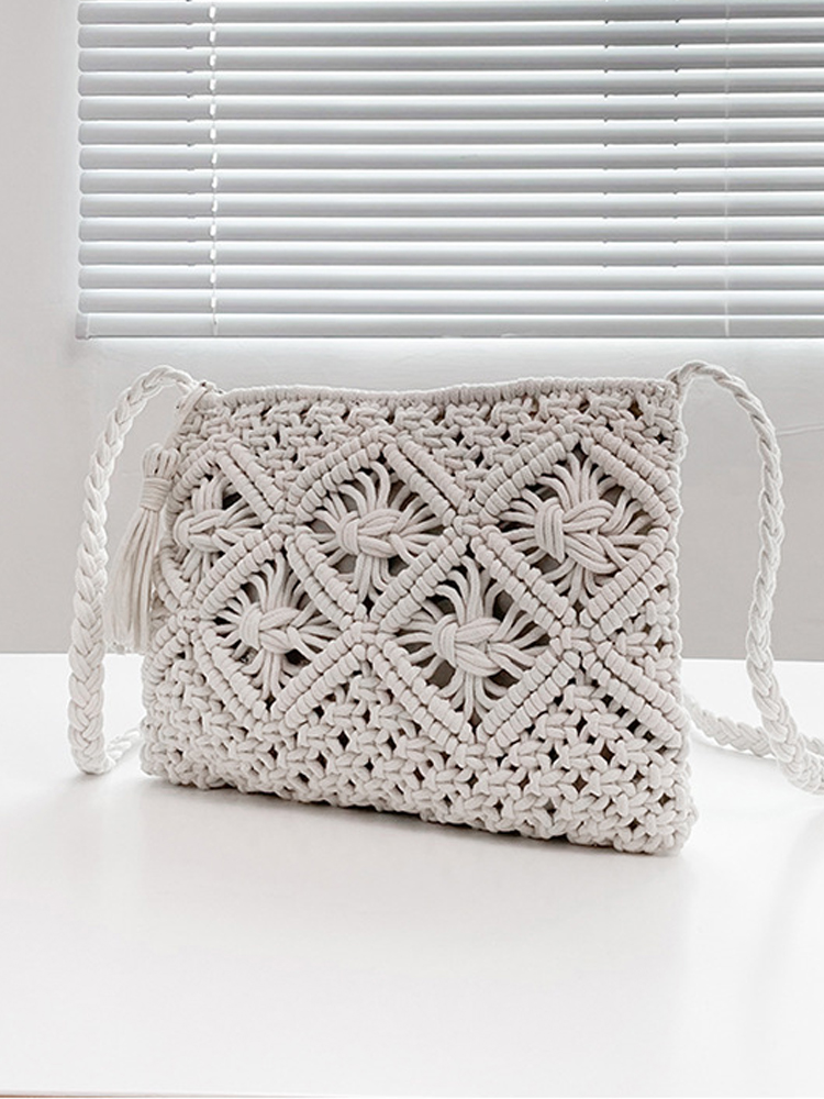 Cotton Rope Tassel Braided Bag wearshes