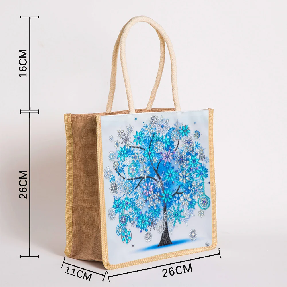 5D Diamond Painting Handbag DIY Winter Linen Shopping Storage Bags