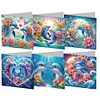 (US Local)6PCS Whale DIY Diamond Art Greeting Cards Congratulations Cards & Gifts