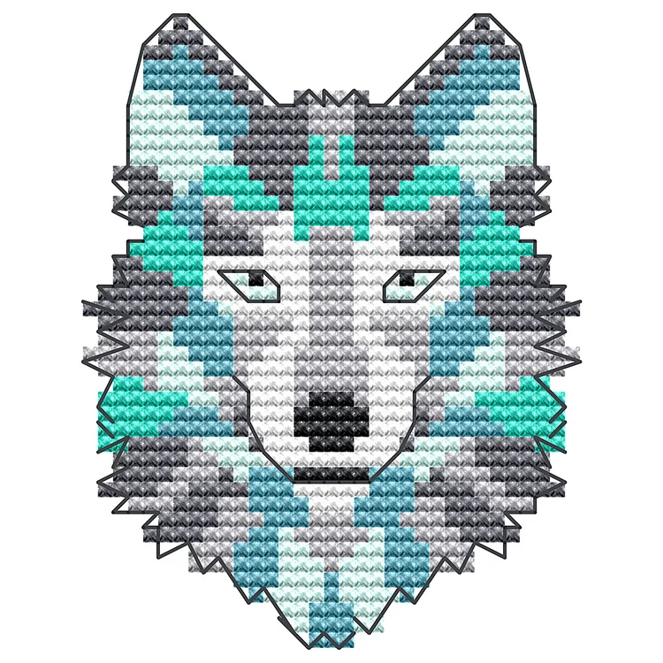 Wolf - 14CT Joy Sunday Stamped Cross Stitch(9*13cm)