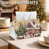 Forest Hut DIY Pearl Diamond Painting PU Cover Tissue Holder Kit Pearl Art Painting Decoration for Home & Gifts