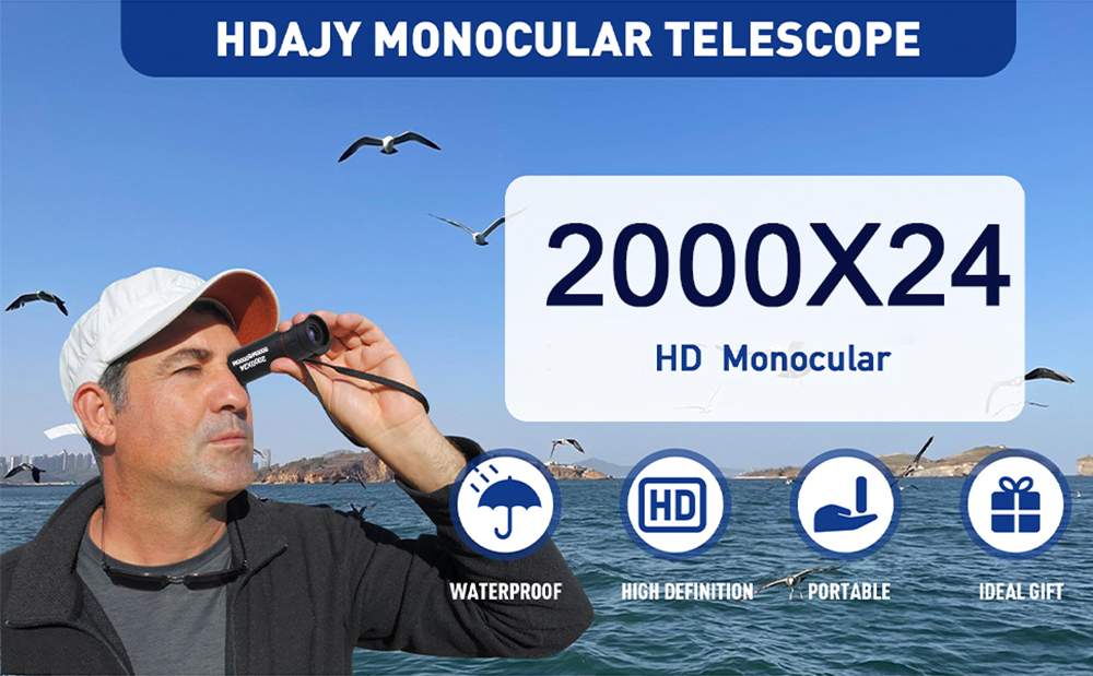 Likron Watches Compact High-Definition Portable Monocular Telescope with Smartphone Adapter - Ideal for Bird Watching