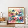 Diamond Painting-DIY Full Round Drill Flowers Dragonfly