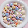 50PCS Colorful Heart Acrylic Beads DIY Bracelet Components