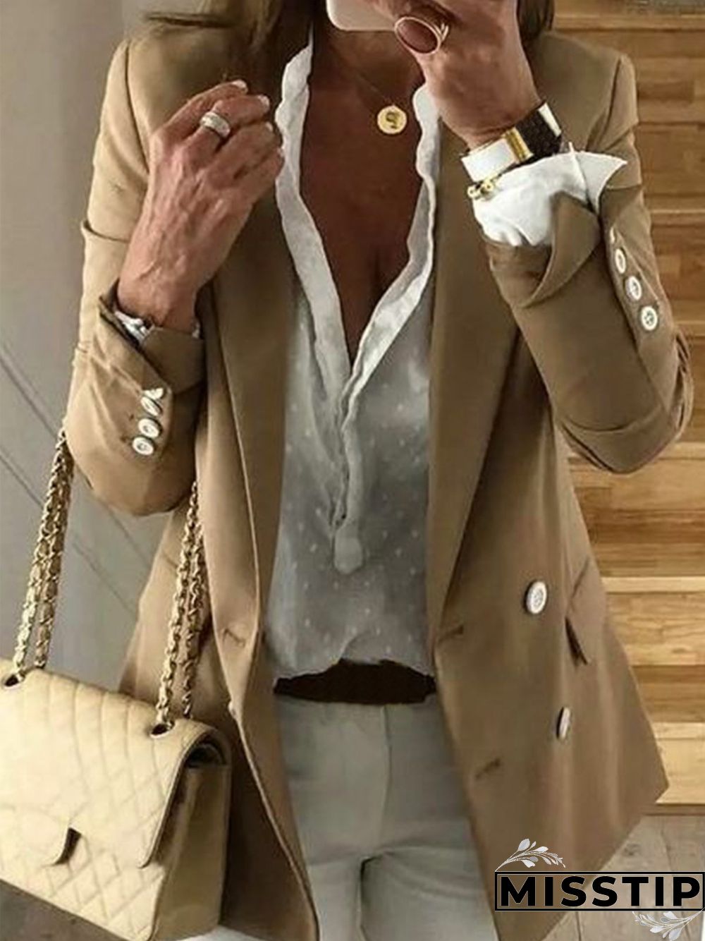 Casual Long Sleeve Outwears Blazer