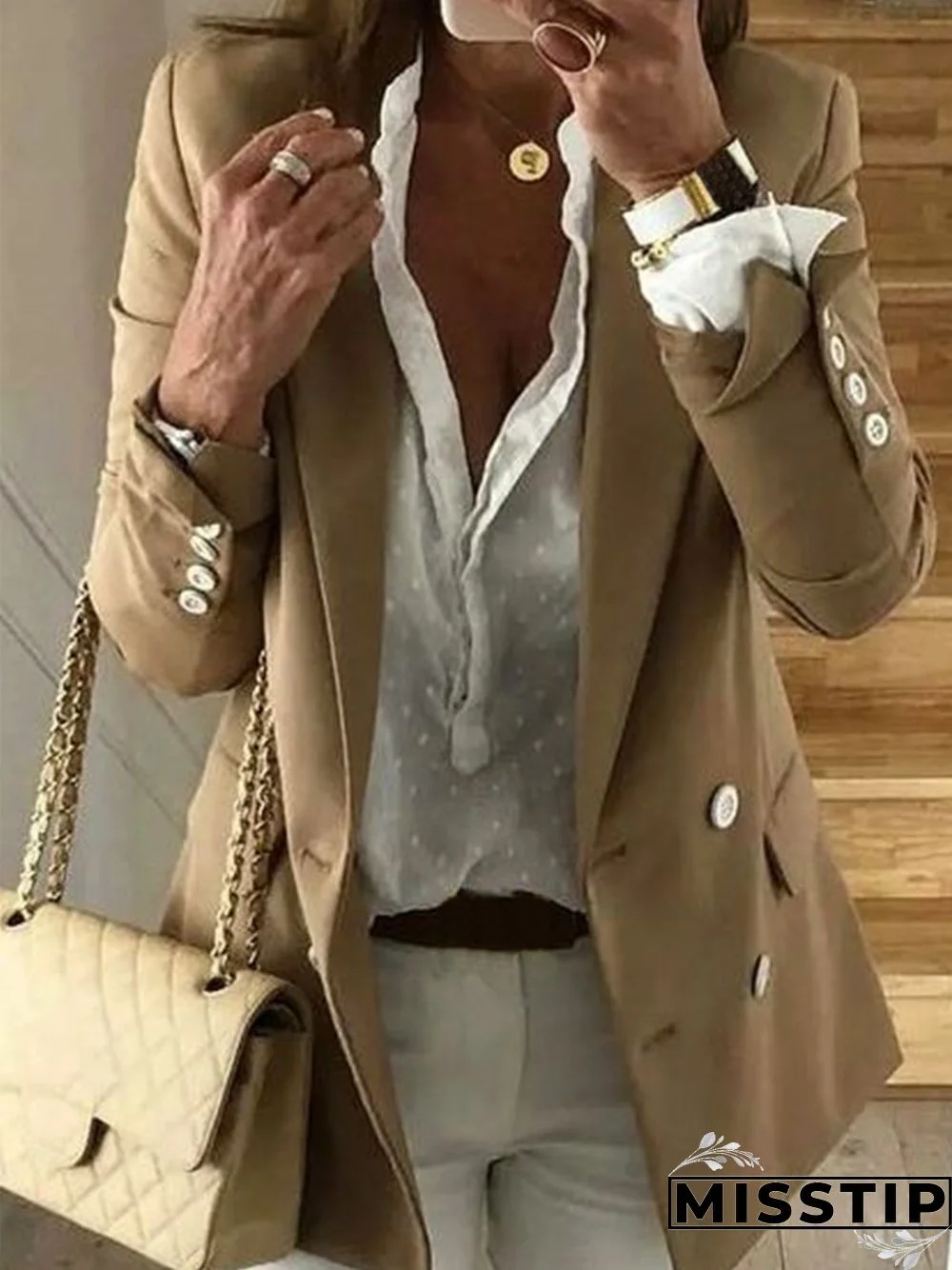 Casual Long Sleeve Outwears Blazer
