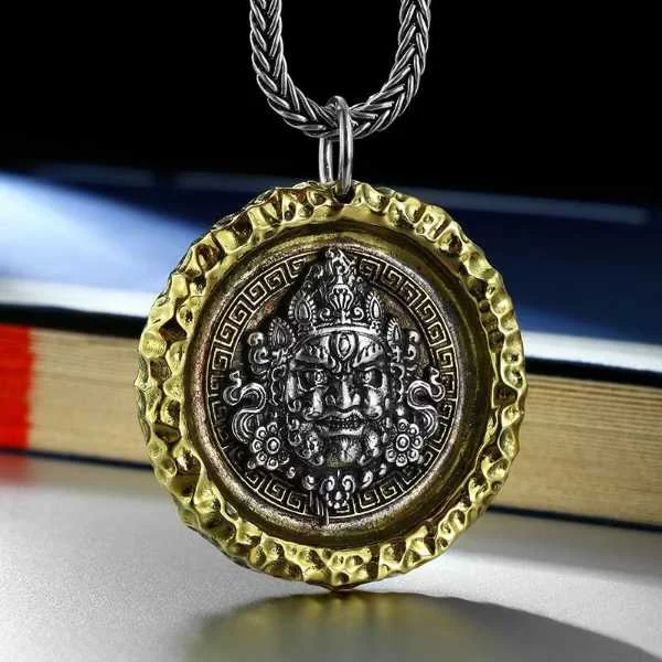 Sterling Silver God of Fortune God Faith Pendant Necklace
