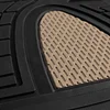 FH Group Premium Liners Tall Channel Trimmable All Weather Rubber Full Set Car Floor Mats (Beige) w. Trimmable All-Season Cargo Liner (Black) - Universal Fit for Cars Trucks and SUVs