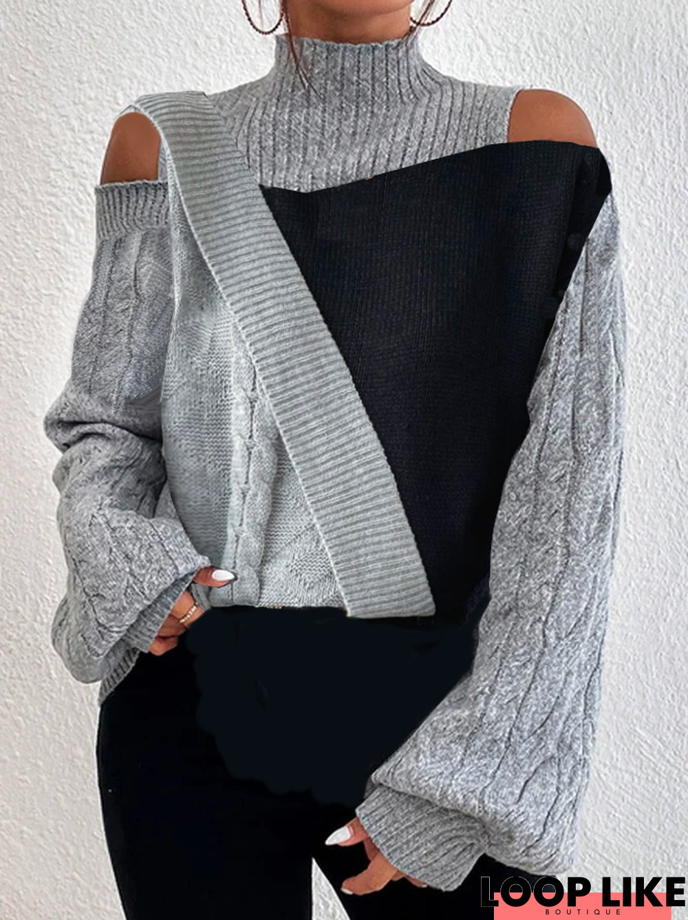 Regular Fit Wool/Knitting Color Block Sweater