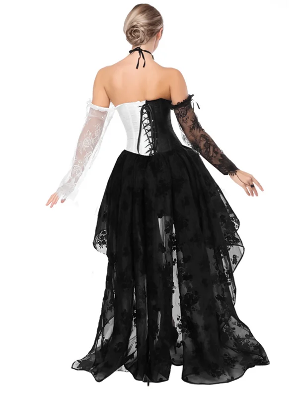 Women's Two Piece Outfits Vintage Court Gothic Punk Corset and