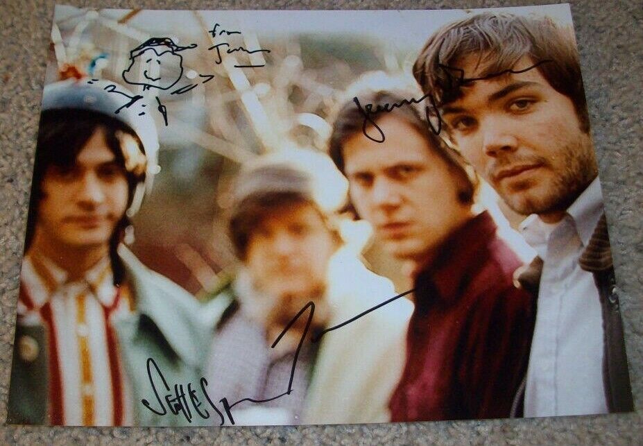 NEUTRAL MILK HOTEL SIGNED 8x10 Photo Poster painting A w/PROOF JEFF MANGUM +3 AUTOGRAPH