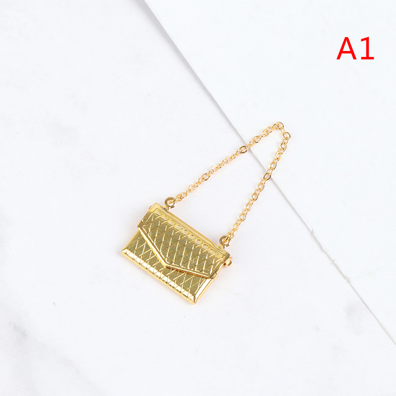 1pcs Dollhouse Miniature Metal Chain Pack Doll Bag Shopping Handbag for Doll Clothes Decor Accessories-aliexpress