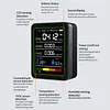 5 In 1 Formaldehyde Monitor with Holder Carbon Dioxide Detector USB Rechargeable TVOC Detector Temperature Humidity Home Air Quality Monitor