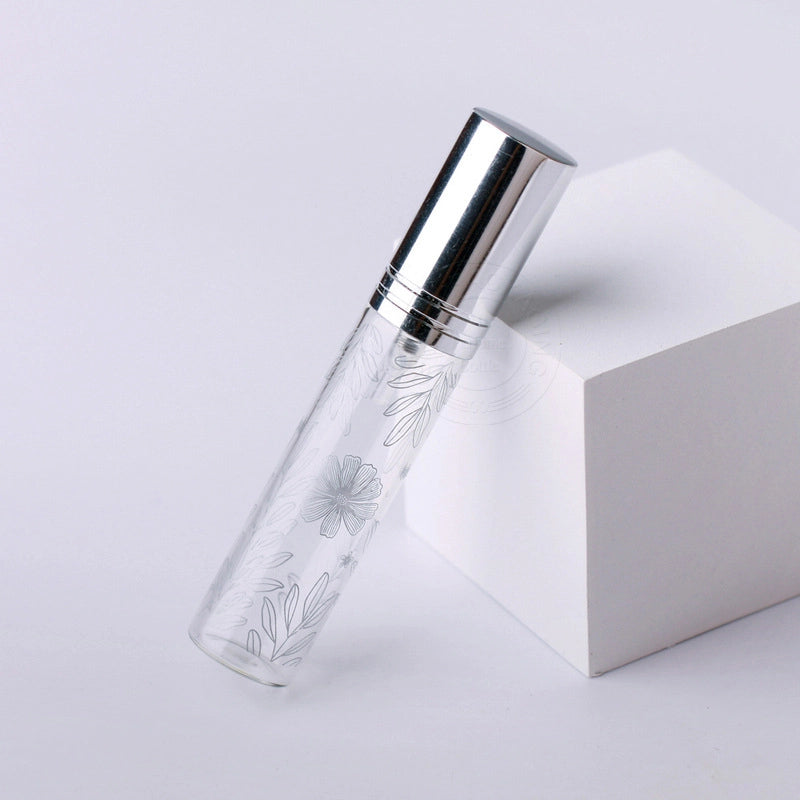 10ml Printed Leaf Spray Bottle Printed Glass Perfume Bottle With Logo Sub-bottling Portable Small Sample Bottle