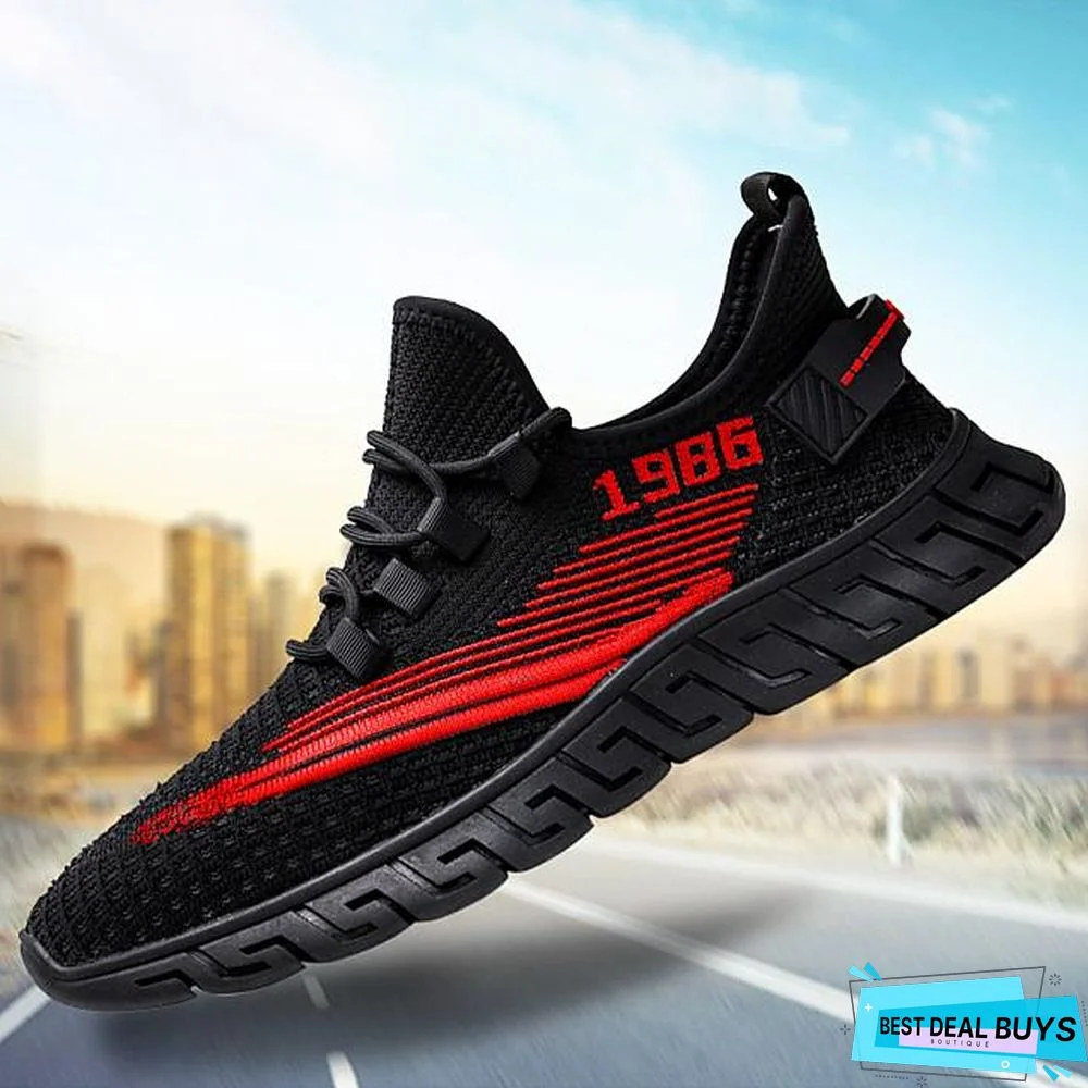 Men's Summer / Fall Sporty / Casual Daily Outdoor Trainers / Athletic Shoes Running Shoes / Basketball Shoes Volant Breathable Non-Slipping Wear Proof Black / Red / Black / Beige