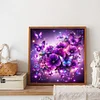Fleur de papillon violet-plein diamant rond peinture-30 * 30cm