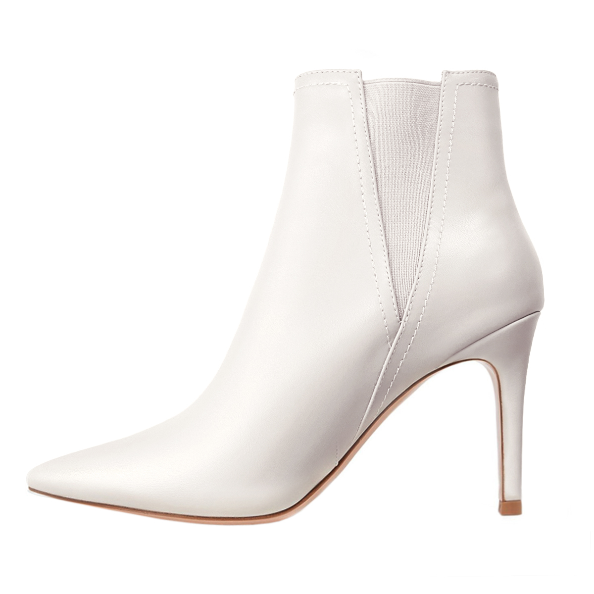 90mm Women Stiletto Middle Heel Pointed Toe Ankle Boots Matte-MERUMOTE