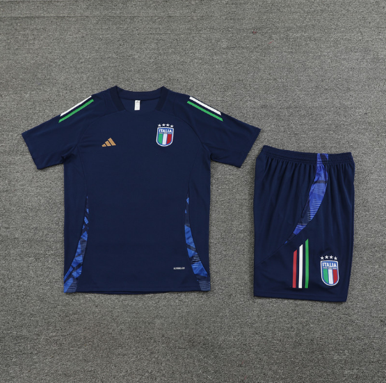 2024 Italy Training Kit Short Sleeve Black Football jersey Thai Quality